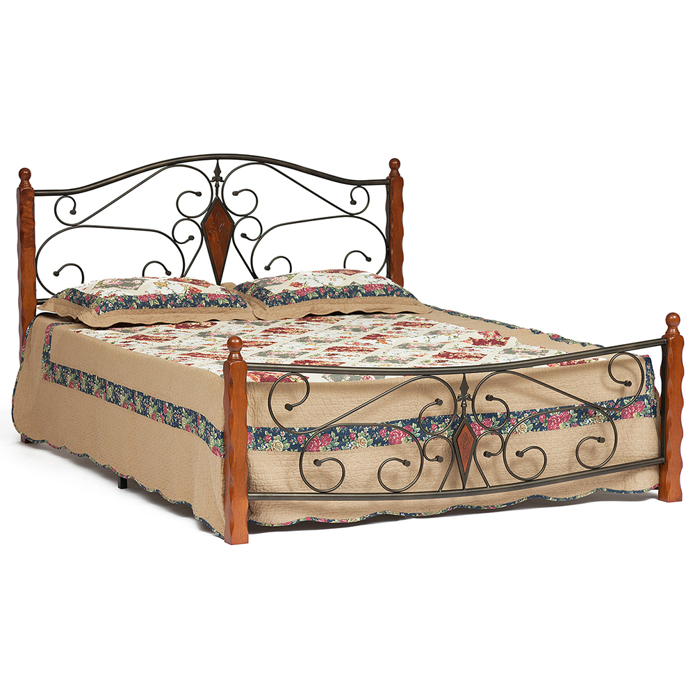Кровать двухспальная Viking (Красный Дуб/Викинг) 160х200 от магазина Территория Комфорта Тел. 8 (918) 341-91-92 ; 8 (861) 205-14-08 komforttrade.ru