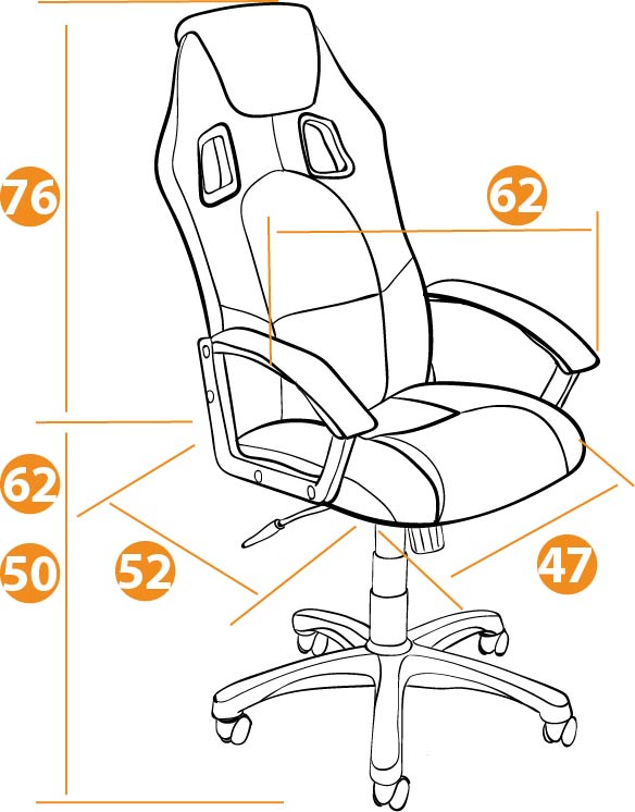 Компьютерное кресло "DRIVER" (Черный-Оранжевый/Экокожа-Ткань) от магазина Территория Комфорта Тел. 8 (918) 341-91-92 ; 8 (861) 205-14-08 komforttrade.ru