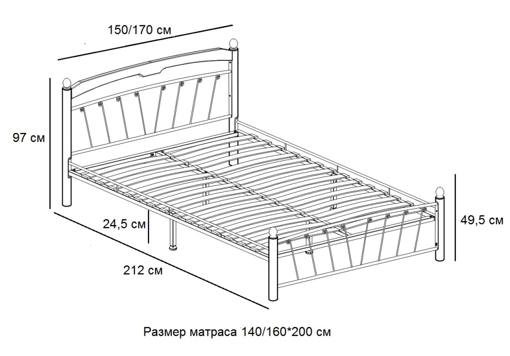 Кровать двухспальная МУЗА 1 